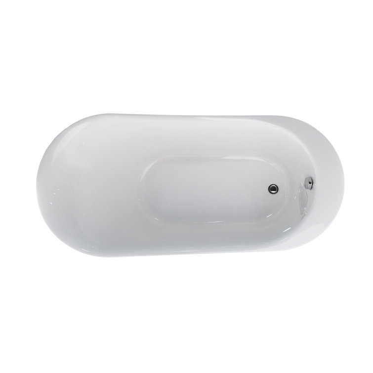 Vanity Art 70" White Acrylic Freestanding Soaking Bathtub