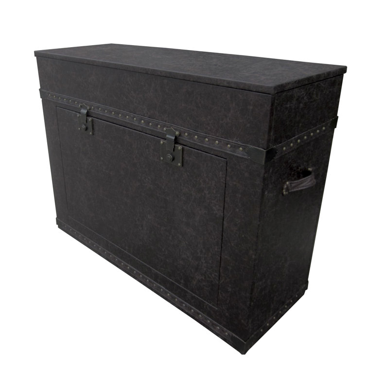 Gray Leather Motorized TV Lift Cabinet with Mount