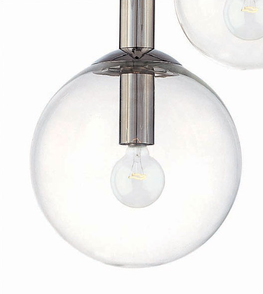 Polished Nickel 22" Glass Globe Pendant Light