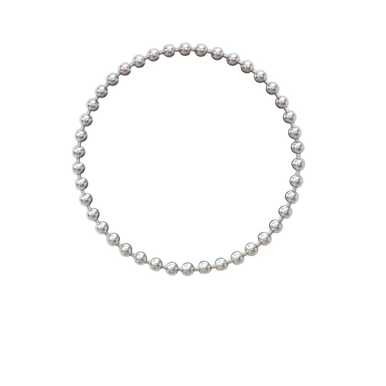 Marlowe Beaded 36" Silver Metallic Round Wall Mirror