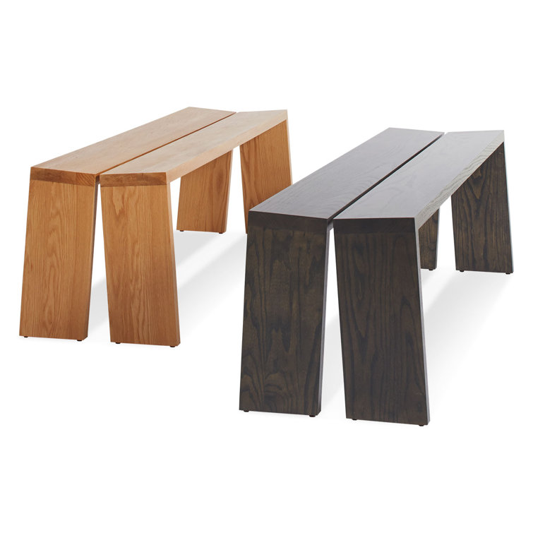 White Oak 60" Bench with Brass Brackets