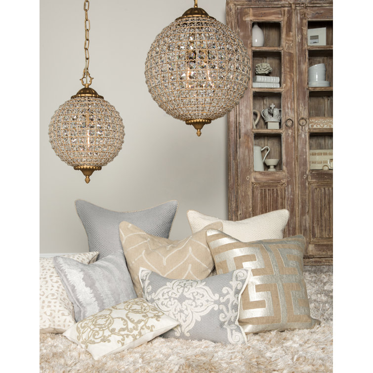 Allesandria Gold and Bronze 3-Light Crystal Chandelier - 18"x24"