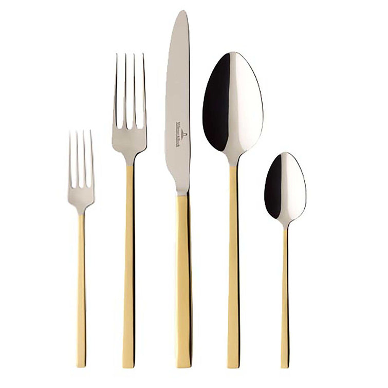 La Classica Gold 5-Piece Stainless Steel Flatware Set