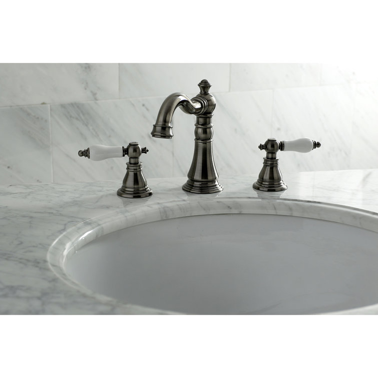 Elegant Black Stainless 8" Widespread Traditional Bathroom Faucet