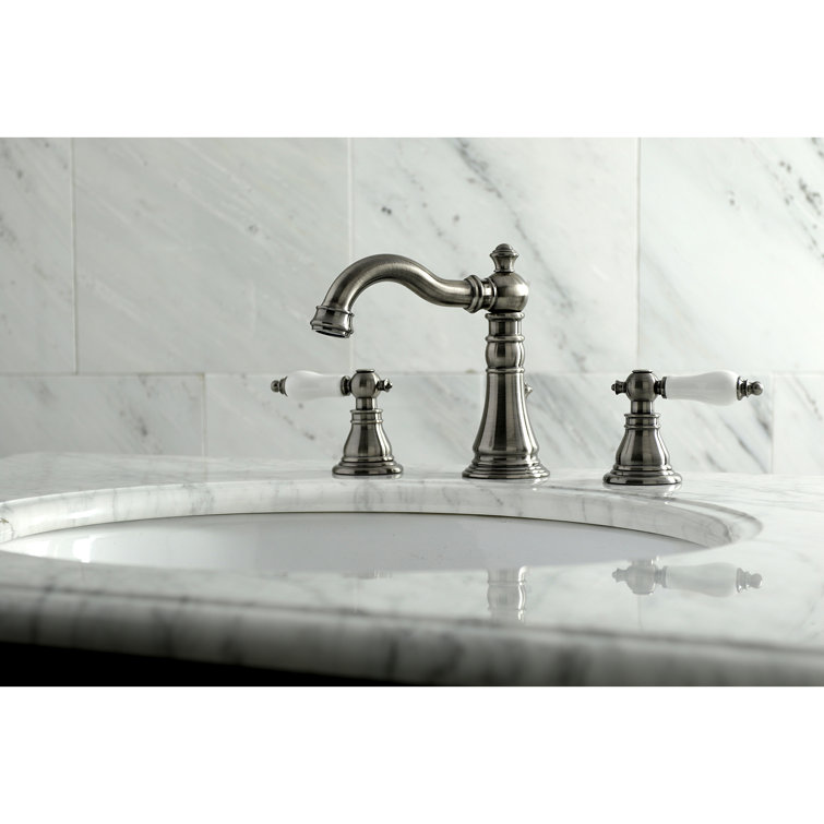 Elegant Black Stainless 8" Widespread Traditional Bathroom Faucet