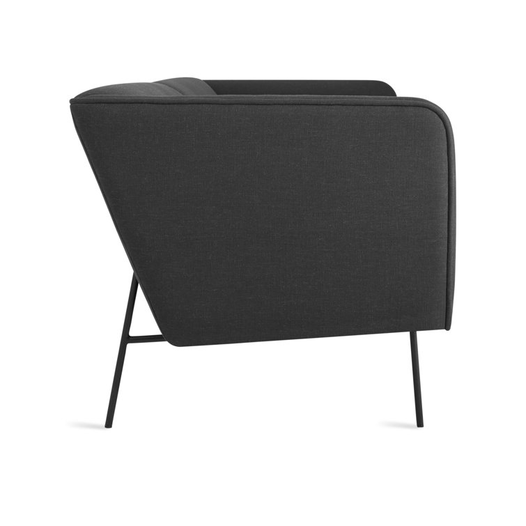 Camel Velvet Tight Back Sofa with Blackened Steel Legs