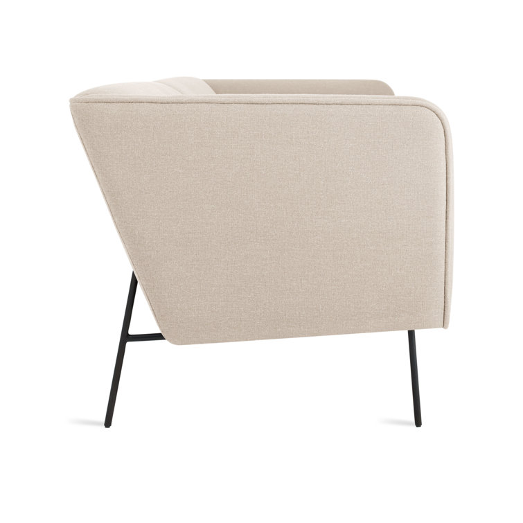 Camel Velvet Tight Back Sofa with Blackened Steel Legs