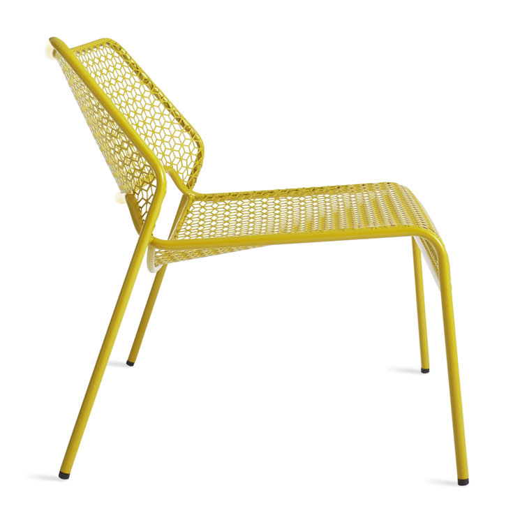 Natural Yellow Metal Mesh Lounge Chair