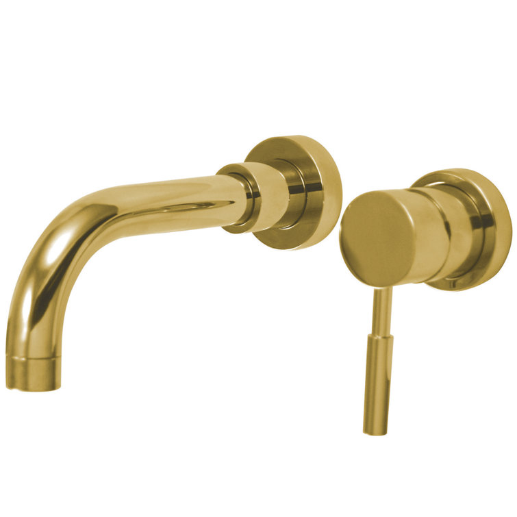 Concord Modern Wall-Mounted Polished Brass Bathroom Faucet
