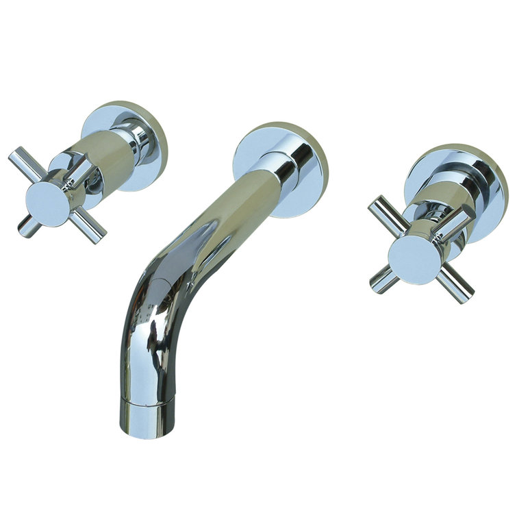 Concord Chrome Wall Mounted Bathroom Faucet with Dual Handles