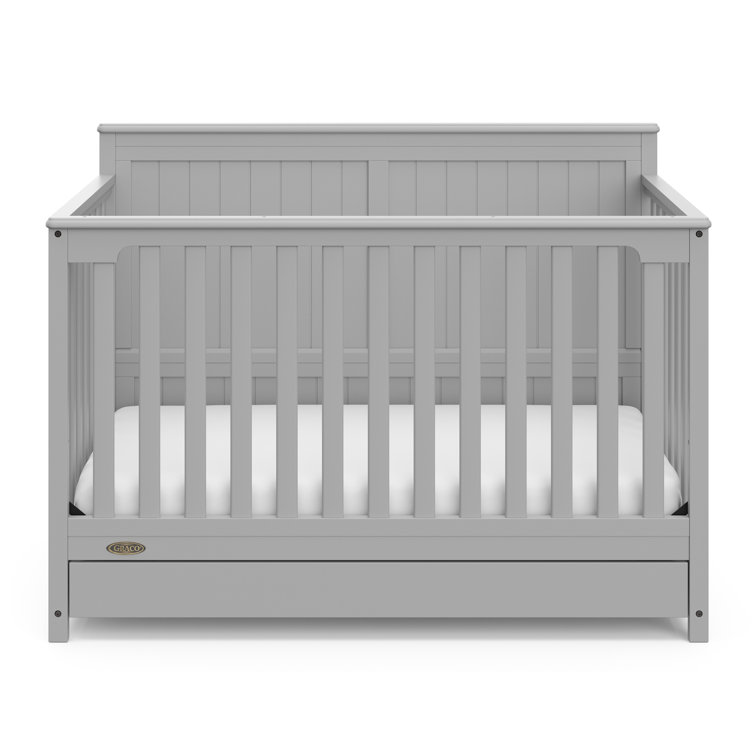 Pebble Gray 5-in-1 Convertible Crib with Storage Drawer