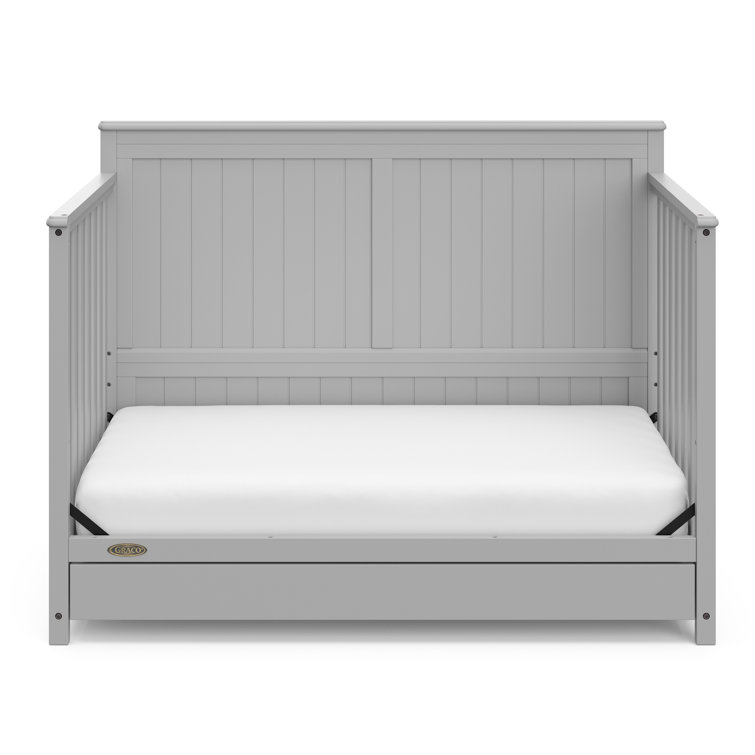 Pebble Gray 5-in-1 Convertible Crib with Storage Drawer