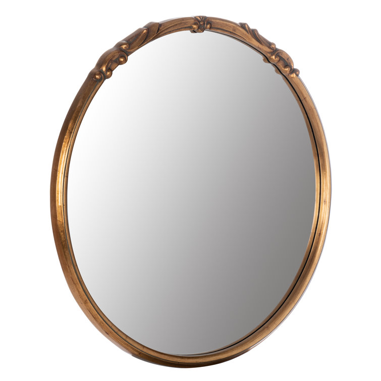 Elegant Franco 34" Round Silver and Gold Wall Mirror
