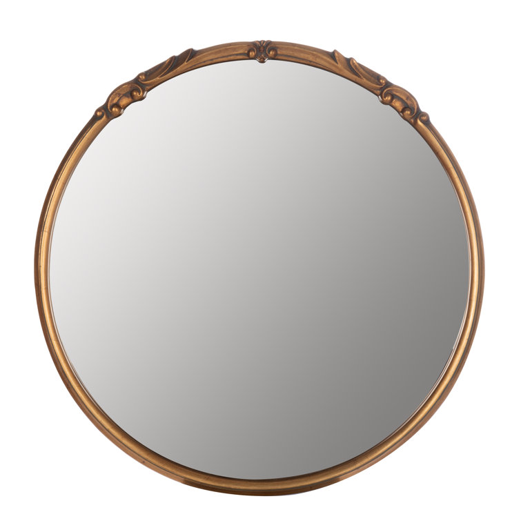 Elegant Franco 34" Round Silver and Gold Wall Mirror