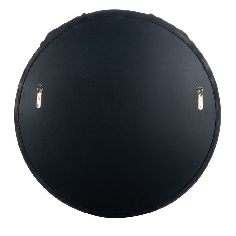 Elegant Franco 34" Round Silver and Gold Wall Mirror