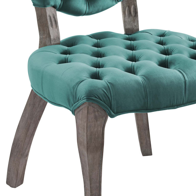 Elegant French Vintage Gray Velvet Upholstered Side Chair
