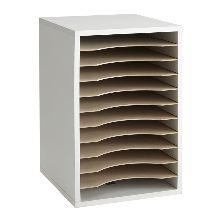 Gray 11-Compartment Vertical Desktop Organizer