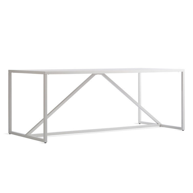Strut Large 90" White Wood Rectangular Dining Table