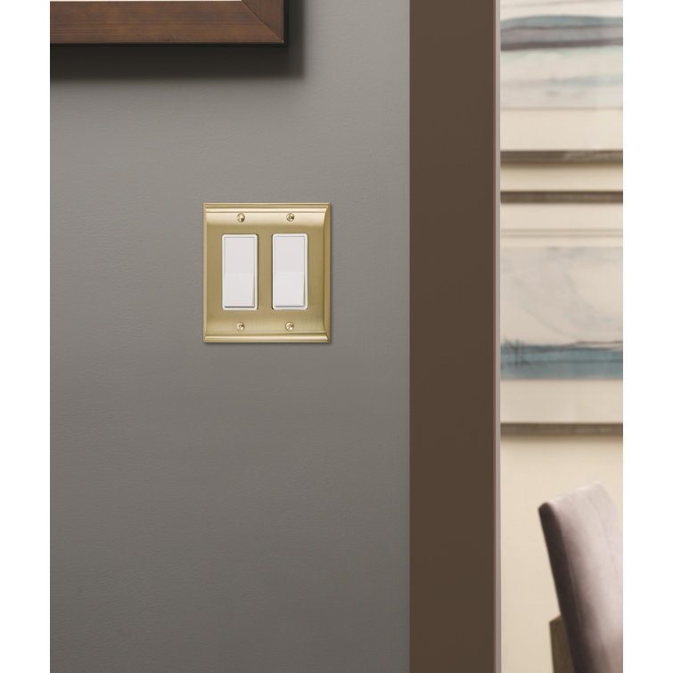 Golden Champagne 2-Gang Decorative Metal Wall Plate