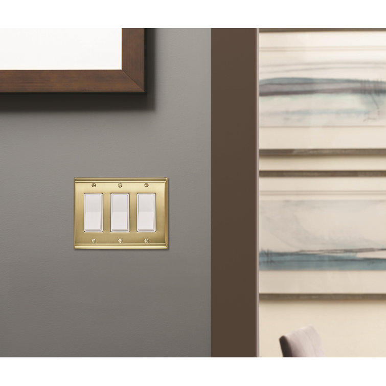 Golden Champagne 3-Gang Rocker Switch Wall Plate