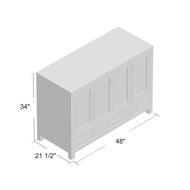 Modero 48'' White Solid Wood Freestanding Vanity Base