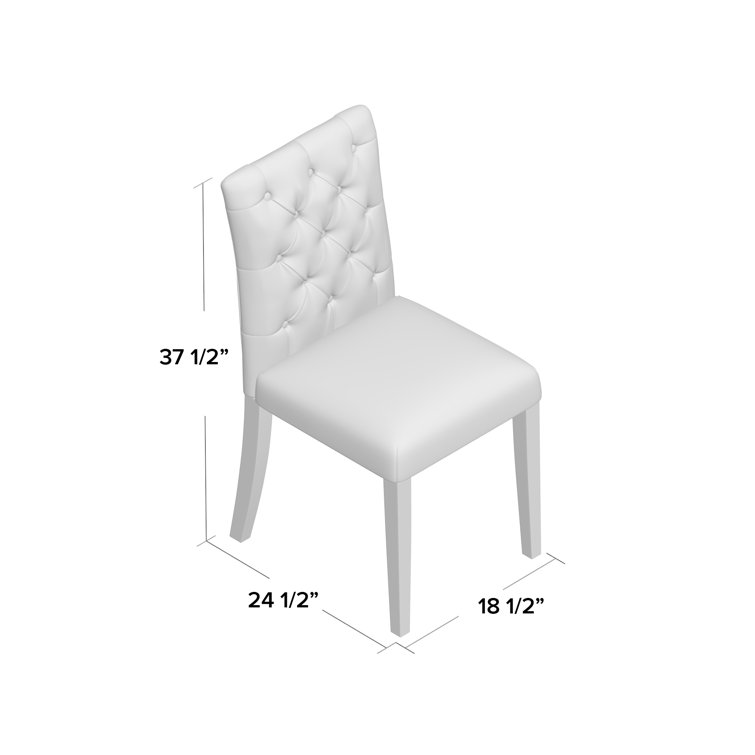 White Faux Leather Tufted Parsons Dining Chair