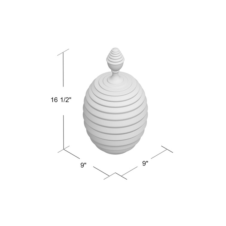 Orion Medium White Textured Ceramic Jar