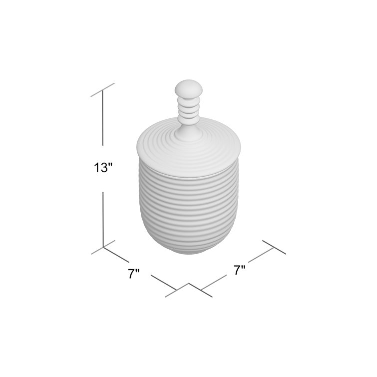 Orion Matte Black Textured Decorative Jar