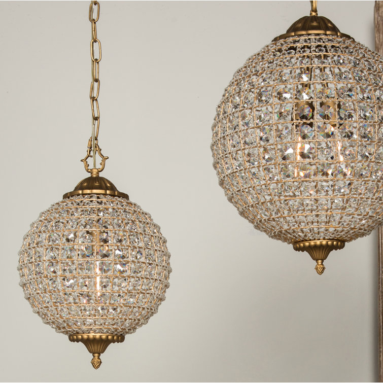 Allesandria Gold and Bronze 3-Light Crystal Chandelier - 18"x24"