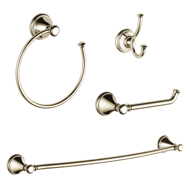 Cassidy Polished Nickel 4-Piece Bathroom Hardware Set
