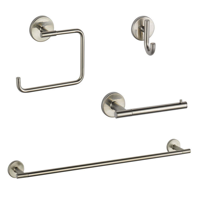 Stainless Steel 4-Piece Bathroom Hardware Set