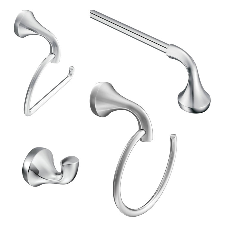 Eva Chrome 4-Piece Bathroom Hardware Set