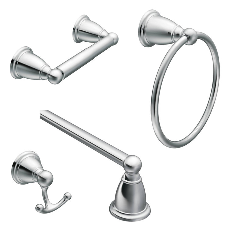 Brantford Chrome 4-Piece Bathroom Hardware Set