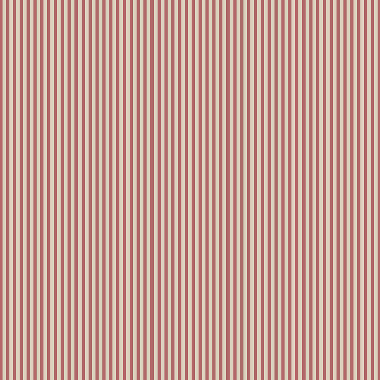 Dusty Pink and White Striped Vinyl Wallpaper