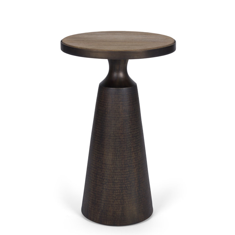 Laguna Round Teak and Brass End Table