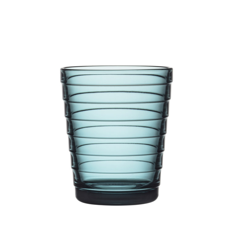 Water Green Recyclable Glass Tumblers, 7.75 oz, Set of 2