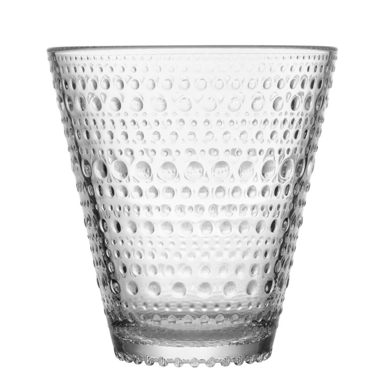 Oiva Toikka Inspired 10oz Clear Bubble Textured Glassware Set
