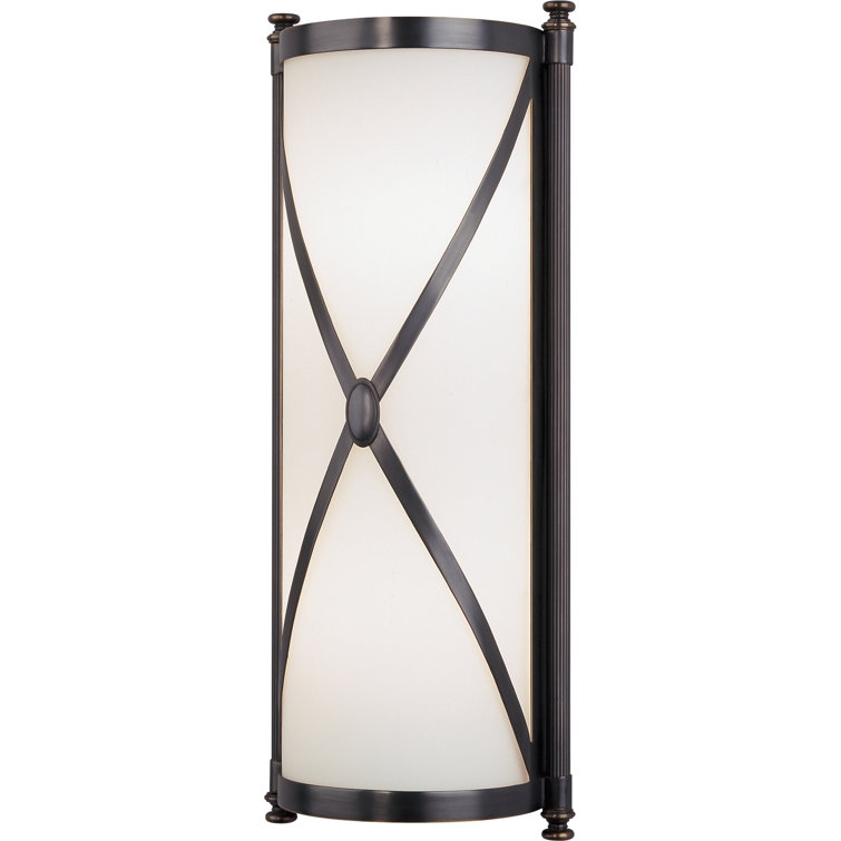 Elegant Deep Patina Bronze Wall Sconce with Frosted Glass Shade