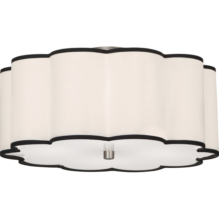Elegant Scalloped 20" Flush Mount in Blackened Antique Nickel with Glass Diffuser