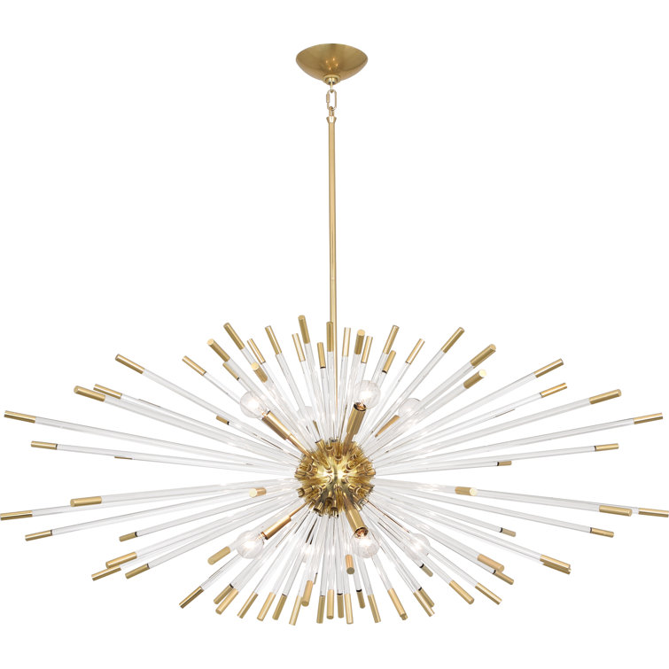Modern Brass 8-Light Sputnik Sphere Chandelier