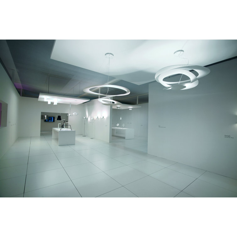 Pirce Large White Aluminum LED Suspension Light