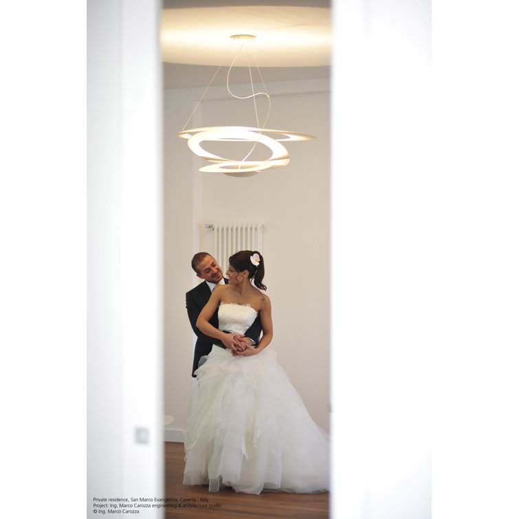 Pirce Large White Aluminum LED Suspension Light