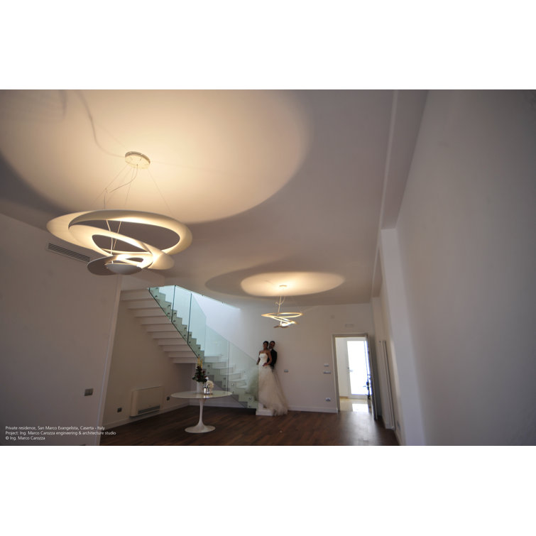 Pirce Large White Aluminum LED Suspension Light