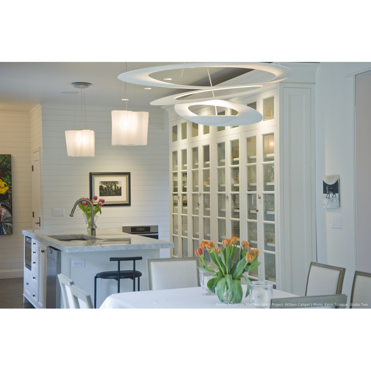Pirce Large White Aluminum LED Suspension Light