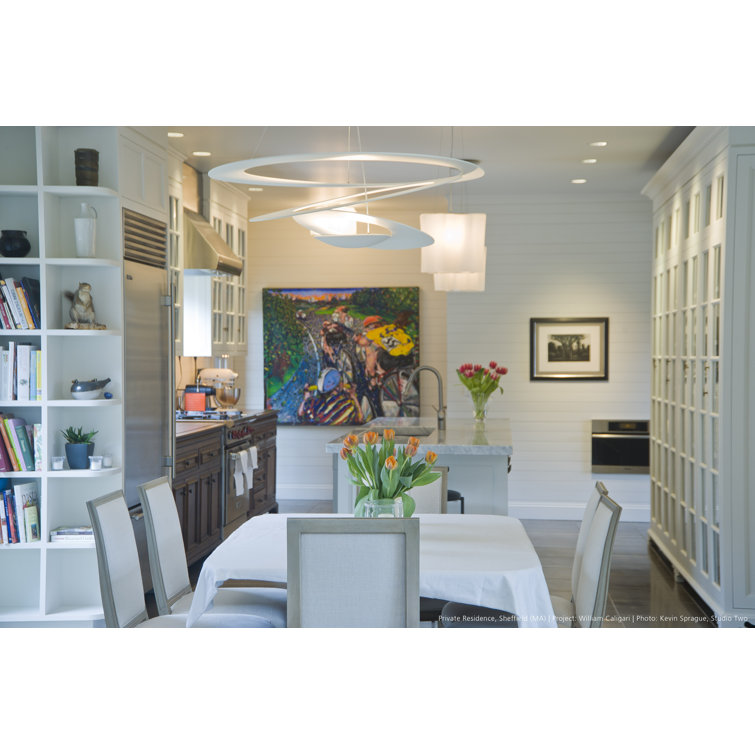Pirce Large White Aluminum LED Suspension Light