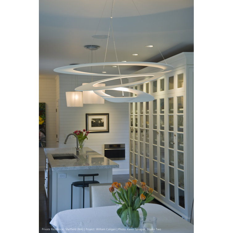 Pirce Large White Aluminum LED Suspension Light