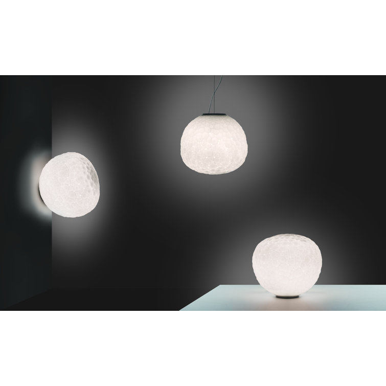 Meteorite 35 White Blown Glass LED Flush Mount