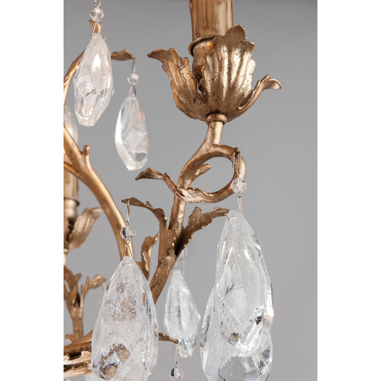 Amadeus Rustic 20'' Bronze and Crystal Candle-Style Chandelier