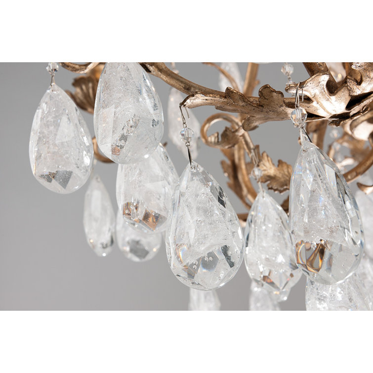 Amadeus Rustic 20'' Bronze and Crystal Candle-Style Chandelier