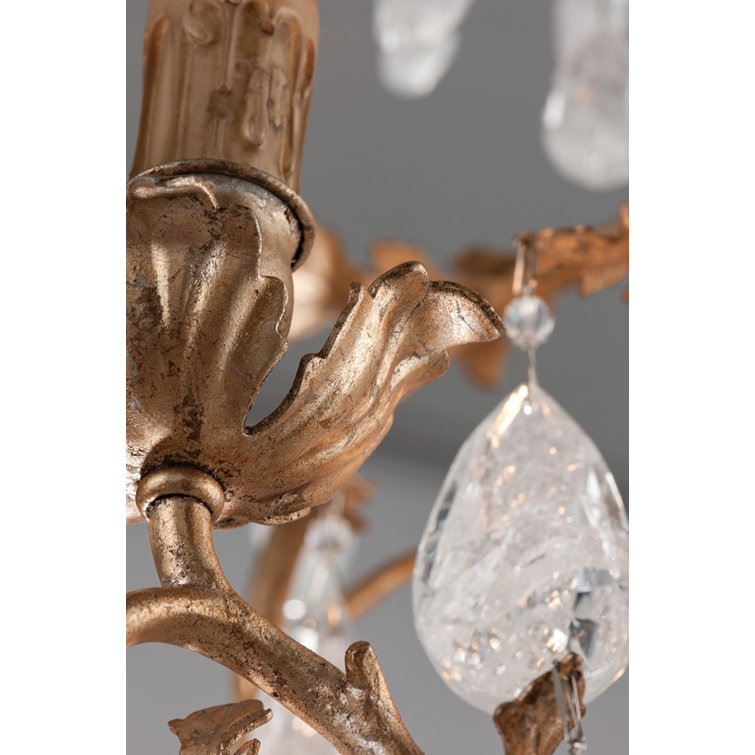 Amadeus Rustic 20'' Bronze and Crystal Candle-Style Chandelier